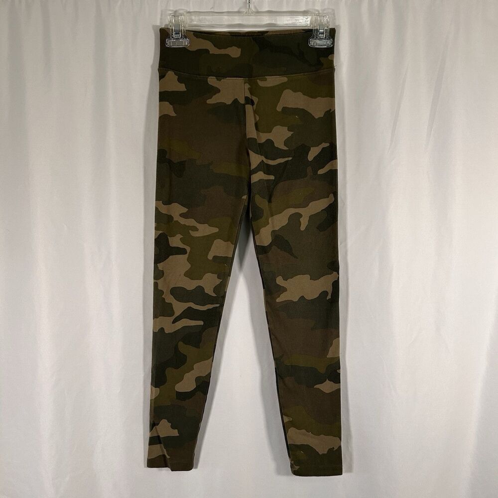 J. Crew Leggings Women's Small Green Camo Pull On Mid Rise Stretchy